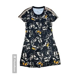 Womens Adidas Farm Rio Dress Sz Small Butterfly T Shirt Dress Black Athletic
